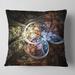 Designart 'Dark Brown Fractal Flower Digital Art' Floral Throw Pillow