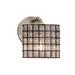 Wire Glass Bronx ADA 1-light Brushed Nickel Wall Sconce, Grid with Clear Bubbles Oval Shade