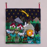 NOVICA Handmade Cotton Acrylic 'Christmas Star Nativity' Applique Wall Hanging (Peru)