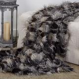 Plutus Porcupine Dark Brown and Beige Faux Fur Luxury Throw