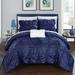 Chic Home 8-Piece Benedict Navy Bed in a Bag Duvet Set