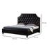 Leatherette Upholstered Wooden Eastern King Sized Bed with Nail head Trim, Dark Gray