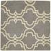 One of a Kind Hand-Tufted Modern & Contemporary 2' x 3' Trellis Wool Grey Rug - 2'2"x2'2"