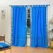 Blue Tab Top Sheer Sari Curtain / Drape / Panel - Pair