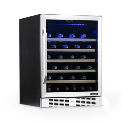 Newair 24" Built-In 52 Bottle Compressor Wine Fridge in Stainless Steel with Precision Digital Thermostat