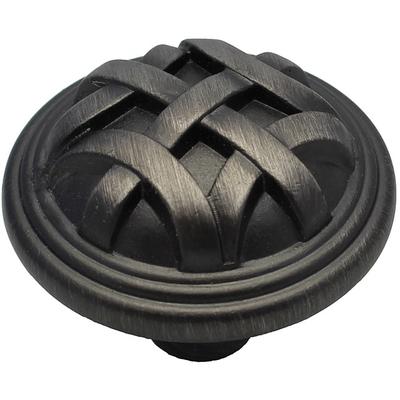 GlideRite 1.25-inch Pewter Round Braided Cabinet Knobs (Case of 25)