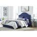 Sur Upholstered Skirted Navy Blue Panel Bed