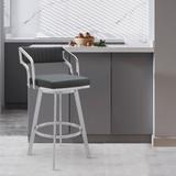 Scranton Faux Leather & Metal Swivel Counter/Bar Stool