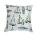 Artisan Pillows 18-inch Indoor/Outdoor Beach House Yacht Club Sailboats in Navy - Pillow Cover Only (Set of 2)