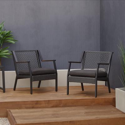 Calvin 25.25" Chair Set of two Black by Real Flame