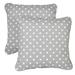 Sorra Home Grey Dots Corded Indoor/ Outdoor Square Pillows (Set of 2)