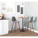 Lumisource Barstool in Walnut Metal and Light Grey Fabric, Set of 2 - 19"Lx17.75"Wx39.25"H