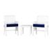 CorLiving Miramar Whitewashed Hardwood Outdoor Chair & Table Set, 3pc - N/A