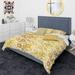 Designart 'Golden Floral I ' Mid-Century Modern Duvet Cover Comforter Set