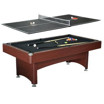 Hathaway Bristol 7-ft Pool Table with Table Tennis Top - Dark Cherry with Black Felt