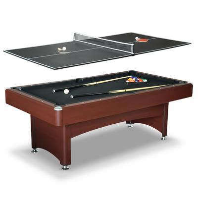 Hathaway Bristol 7-ft Billiards Pool Game Room Table with Table Tennis Top - Dark Cherry with Black Felt