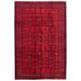 ECARPETGALLERY Hand-knotted Rizbaft Red Wool Rug - 6'1 x 9'3