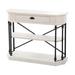 StyleCraft 3-tier Single Drawer Antique White Clipped Corner Console Table - Black Metal Frame