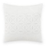 Laura Ashley Annabella White Cotton Square 16 Inch Pillow