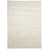 One of a Kind Hand-Knotted Modern & Contemporary 8' x 10' Stripe Wool Beige Rug - 8'1"x11'3"