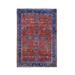 Shahbanu Rugs Red Antique Persian Sarouk Some Wear Soft And Clean Hand Knotted Rug (4'3" x 6'3") - 4'3" x 6'3"