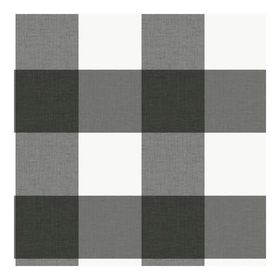 NuWallpaper Charcoal Farmhouse Plaid Peel & Stick Wallpaper - 216in x 20.5in x 0.025in