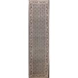 Geometric Traditional Tabriz Oriental Wool Runner Rug Hand-knotted - 2'6" x 12'3"