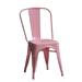 Roch Armless Dining Chair, made of Solid metal and Stackable - Light pink. Set of 4