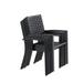 Phi Villa 6 Piece Black Metal Outdoor Furniture Patio Steel Frame Slat Seat Dining Arm Chairs