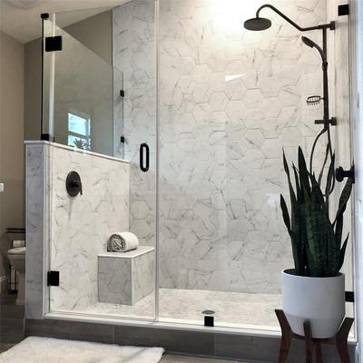 Merola Tile Classico Carrara Hexagon 7" x 8" Porcelain Floor and Wall Tile