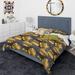 Designart 'Golden Palm Leaves III' Mid-Century Modern Duvet Cover Comforter Set