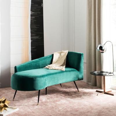 SAFAVIEH Ezra Emerald/Black Settee - 57.5" W x 27" D x 28" H