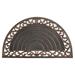 RugSmith Black Moulded Sunrise Trellis Half-round Rubber Doormat, 18" x 30" - 18" x 30"