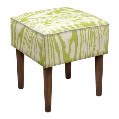 Faux Bois Linen Upholstered Modern-style Stool