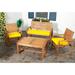 SAFAVIEH Outdoor Living Ozark Brown/ Yellow Acacia 4-piece Patio Set