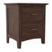 Modern Mission Bedroom 2 Drawer Nightstand with Tray in Vintage Oak