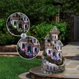 Alpine Corporation 35" Tall Outdoor Tower Castle Fountain Yard Art Decoration