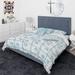 Designart '3D White And Blue Pattern III' Mid-Century Modern Duvet Cover Comforter Set