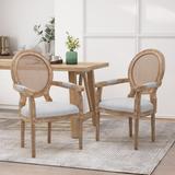 Judith Wood and Cane Upholstered Dining Chair by Christopher Knight Home - 25.00" L x 27.00" W x 40.25" H