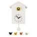 Walplus White Minimalist Cuckoo Clock Yellow Window 4 Changeable Birds