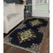 Semi Antique Hroc Navy/Beige Rug - 3'11" x 7'7"