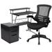 3PC Office Set-Computer Desk, Ergonomic Mesh Office Chair, Filing Cabinet