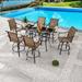 Patio Festival 6-Person Outdoor Bar Height Swivel Bistro Dining Set