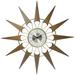 Nova Starburst Mid-century Wall Clock by Infinity Instruments - 30.5 x 1.625 x 30.5