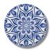 Counterart Absorbent Stone Coasters - Blue Mandala - Set of 4 - 4x4x1.588