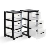 MQ 3-Drawer Plastic Rolling Storage Cart with Casters (2 Pack)