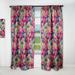 Designart 'Elegant blossom hand drawn folk pattern' Mid-Century Modern Blackout Curtain Single Panel