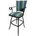 Swivel 30" Bar Stool with a Padded Back - Jenna Black Frame - 30 inch Seat