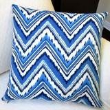 Artisan Pillows 18-inch Blue Chevron Zig Zag Outdoor Throw Pillows (Set of 2)