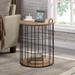 FirsTime & Co. Arborfield Farmhouse Basket Storage Table, Rustic Light Espresso, Metal, 19 x 19 x 24 in